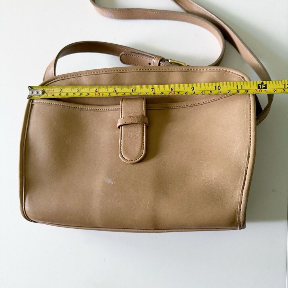 Vintage 90s Coach Brighton Leather Bag Purse British Tan Made in the USA - Picture 3 of 16